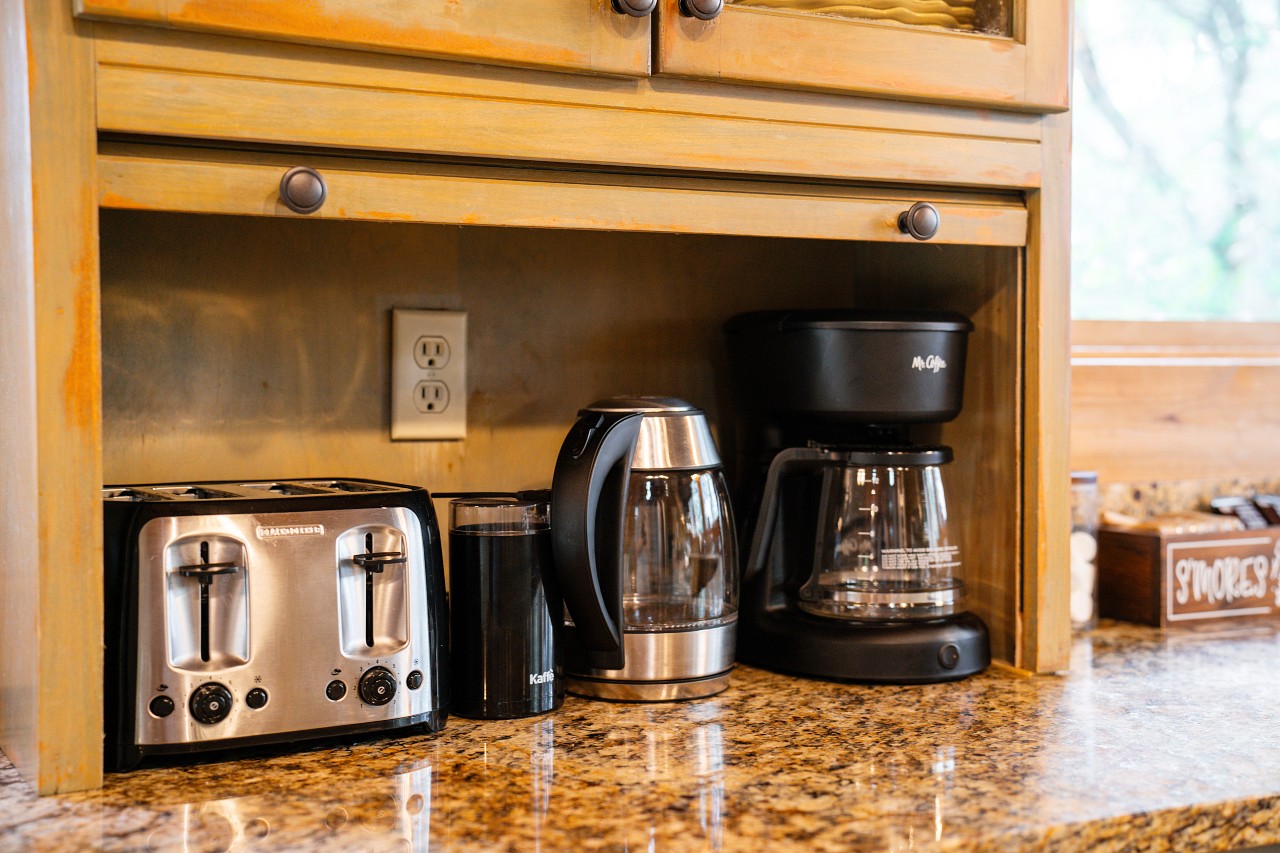 coffee maker and toaster