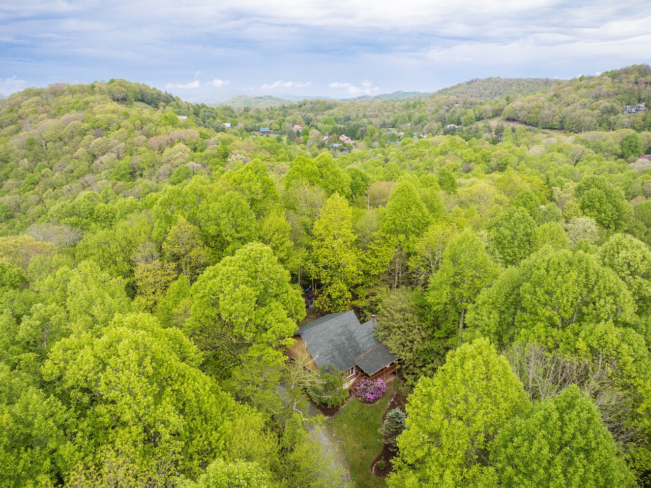 Drone view over the Blue Ridge Mountains