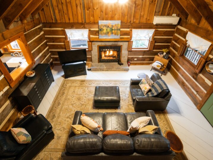 Loft Log Cabin Living Room Tanglewood Kradel's Kabins